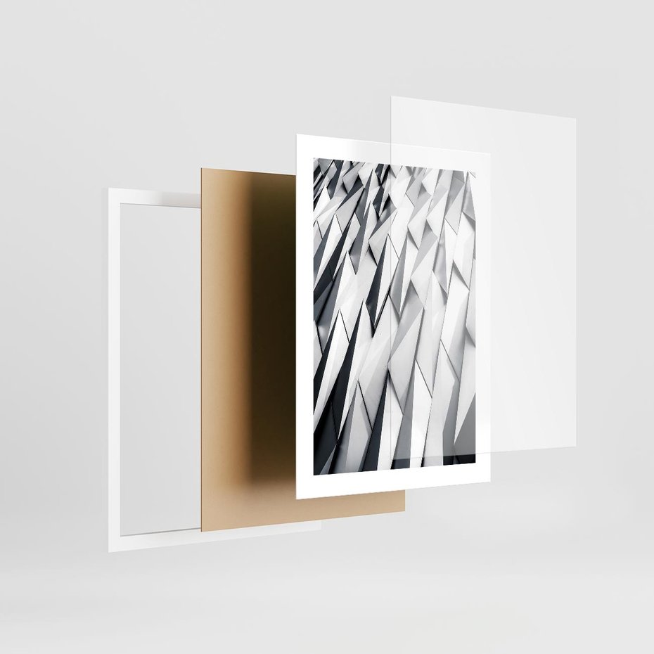 Plakat w ramie 30x40 - Geometryczna Nowoczesność - nowoczesna architektura, gemetryszne formy - rama biała
