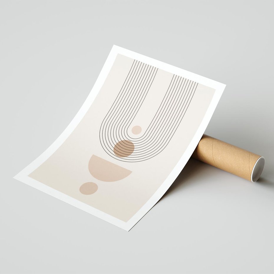 Plakat bez ramy 21x30 - Strukturalne Kształty Postępu - boho plakat, minimalizm