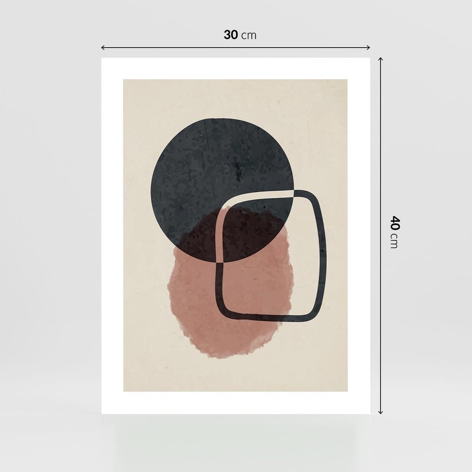 Plakat bez ramy 30x40 - Abstrakcyjna Harmonia - abstrakcyjne nieregularne kształty, minimalistyczny plakat