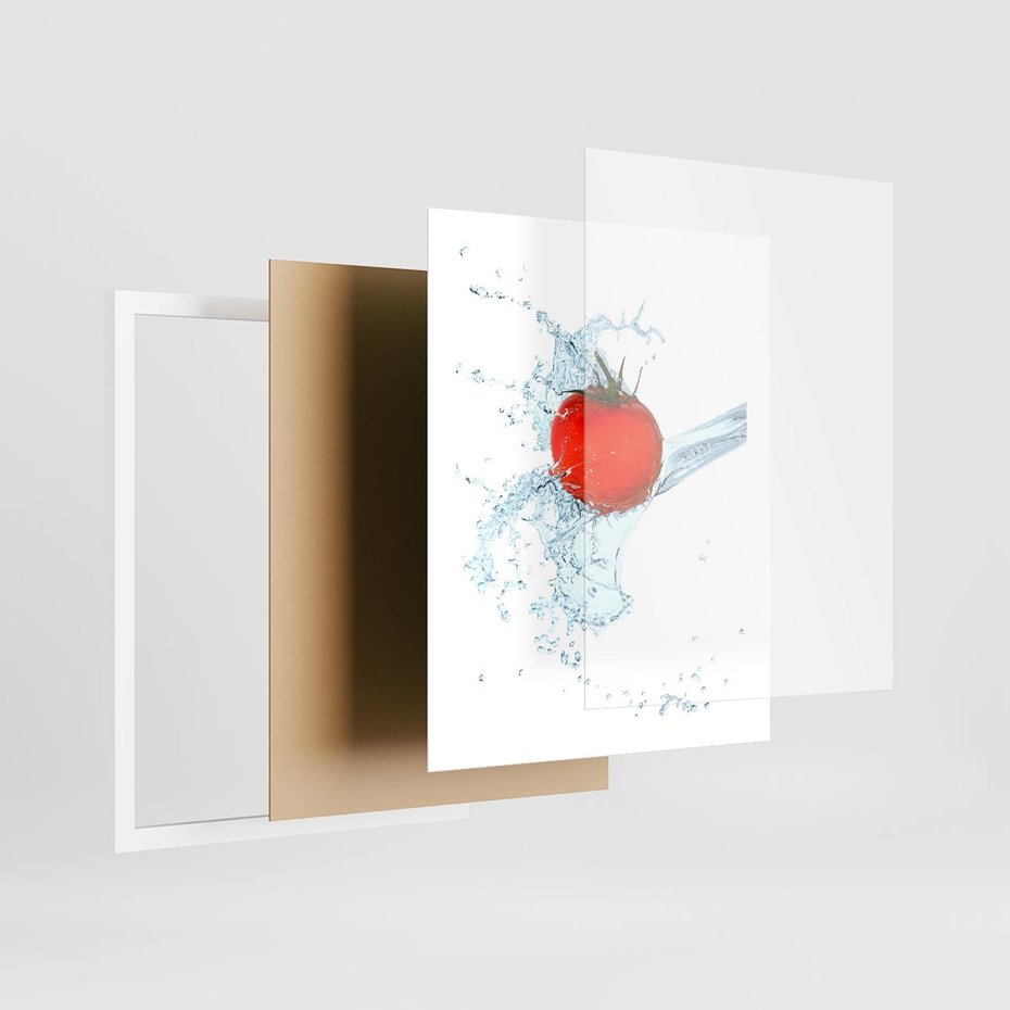 Plakat w ramie 40x50 - Apetyczna KuchniaNowoczesna Ekspresja - pomidor, jedzenie - rama biała