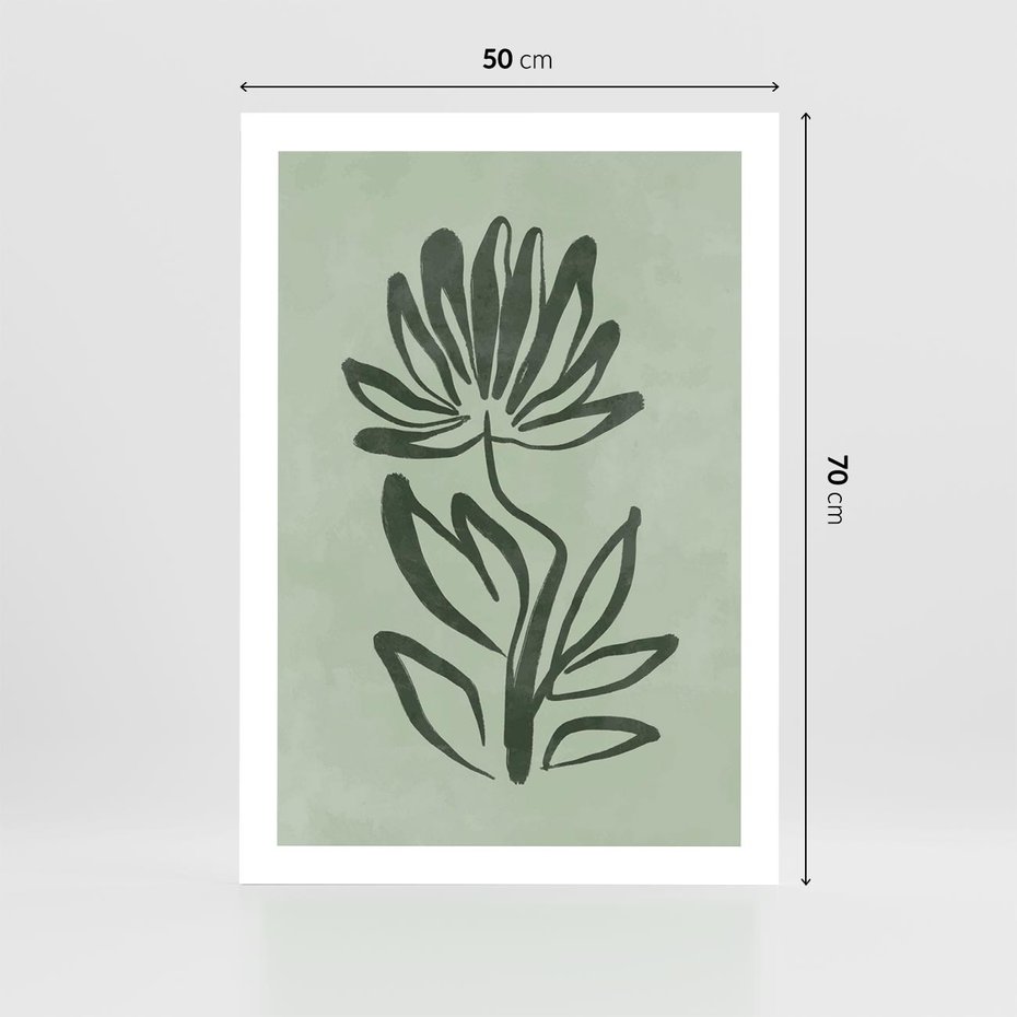 Plakat bez ramy 50x70 - Zieleń Wyjątkowego Ukojenia - zielona abstrakcja, zgaszona zieleń