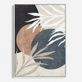 Obraz w ramie 70x100 - Symfonia skradzionych chwil - cienie liści palmy, beżowe tłó - rama biała