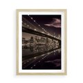 Plakat w ramie 50x70 - Most na nocnym horyzoncie - most, noc - rama drewno