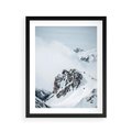 Plakat w ramie 40x50 - Górski Majestat - górskie szczyty pod śniegiem, górski krajobraz - rama czarna