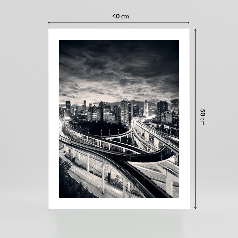 Plakat bez ramy 40x50 - Miejska Symfonia - miasto, nocą