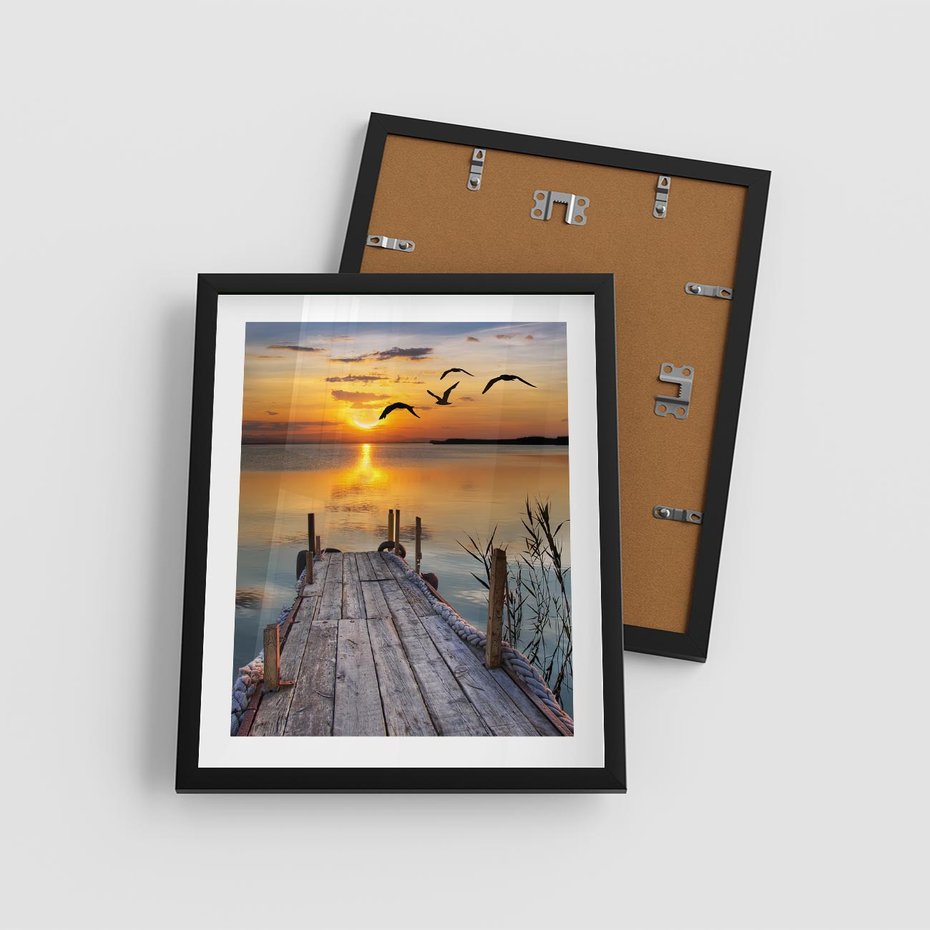 Plakat w ramie 40x50 - Magia zachodu słońca - zachód, słońca - rama czarna