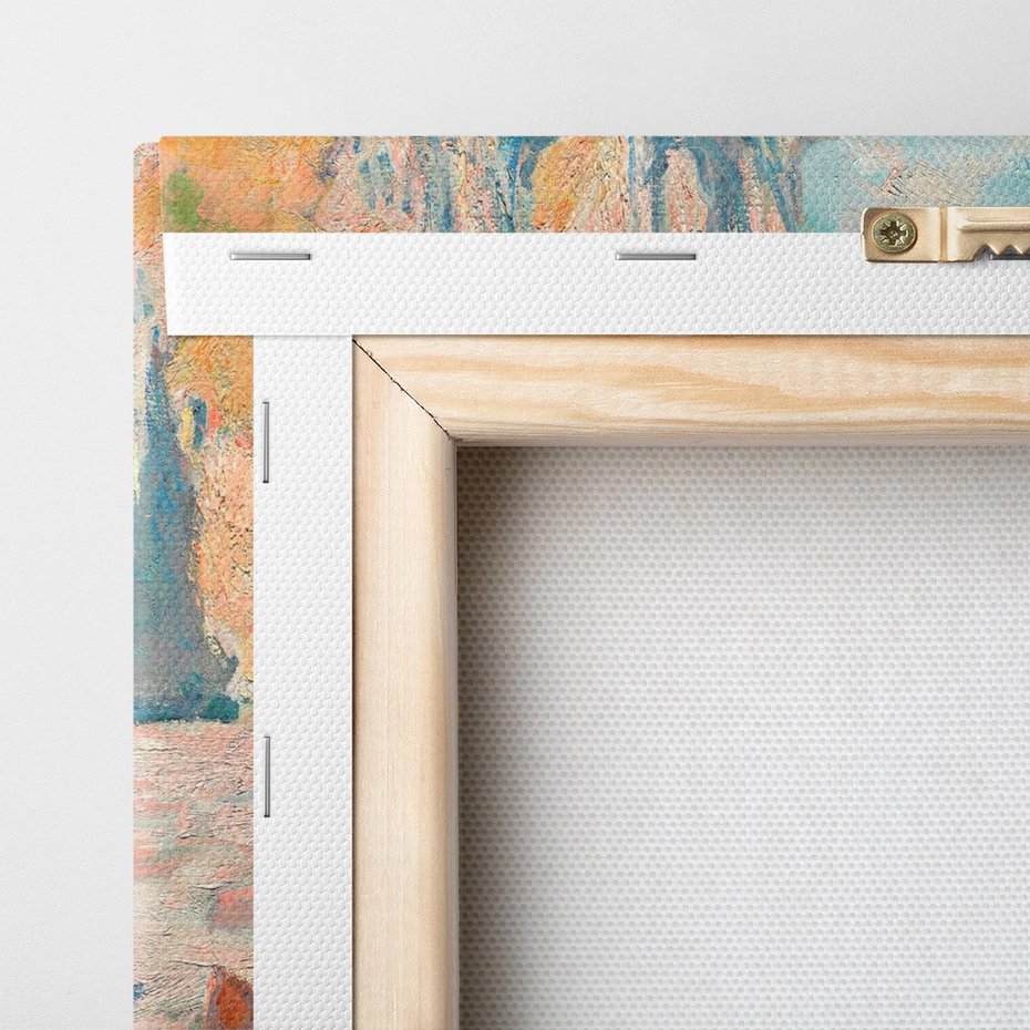 Obraz na płótnie 80x80 - "The Beach and the Falaise d'Amont" (1885) Claude Monet - Reprodukcja - reprodukcja, obraz na płótnie