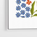 Obraz w ramie 50x70 - Splątane Granice - kwiaty, sztuka nowoczesna - rama biała