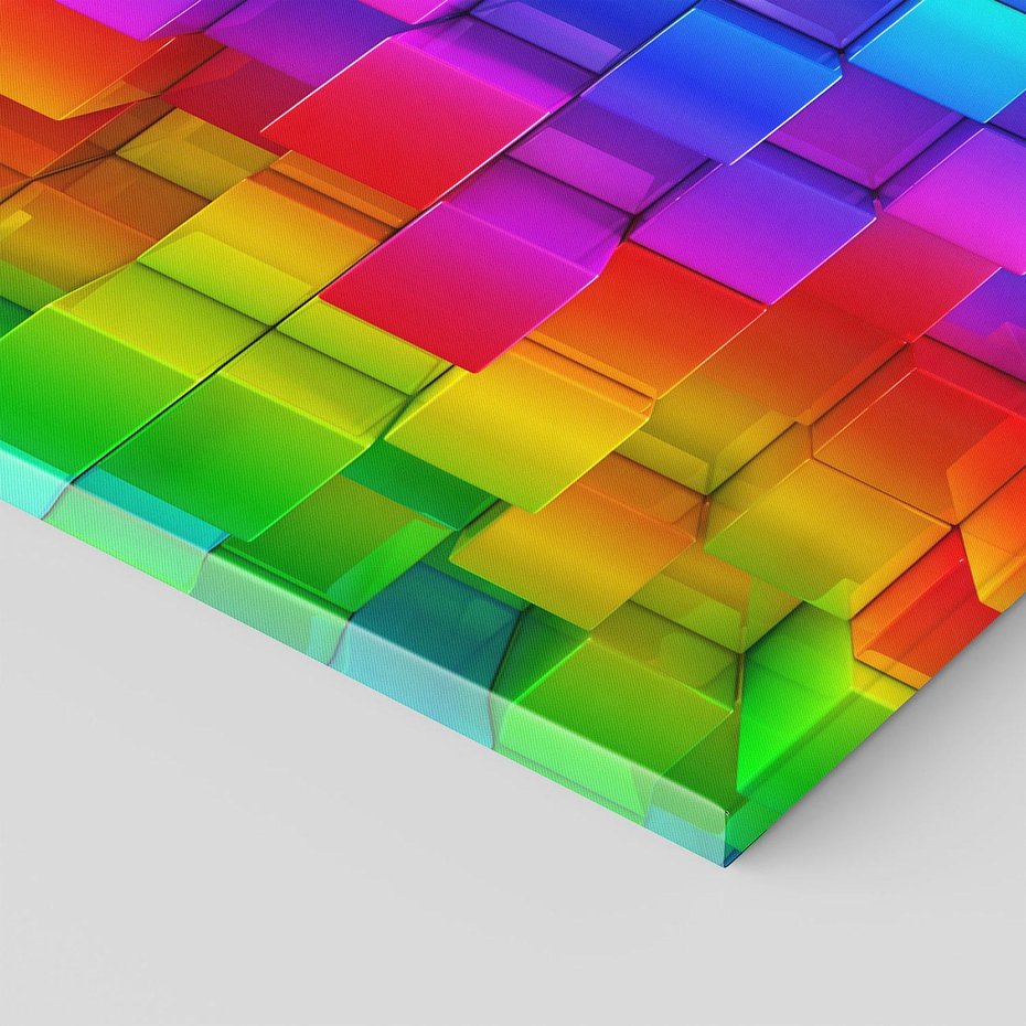 Obraz na płótnie 70x50 - Mozaika Abstrakcji: Trójwymiarowe Kompozycje - abstrakcja, 3d