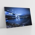 Obraz na płótnie 120x80 - Nocne miasto most - noc, miasto