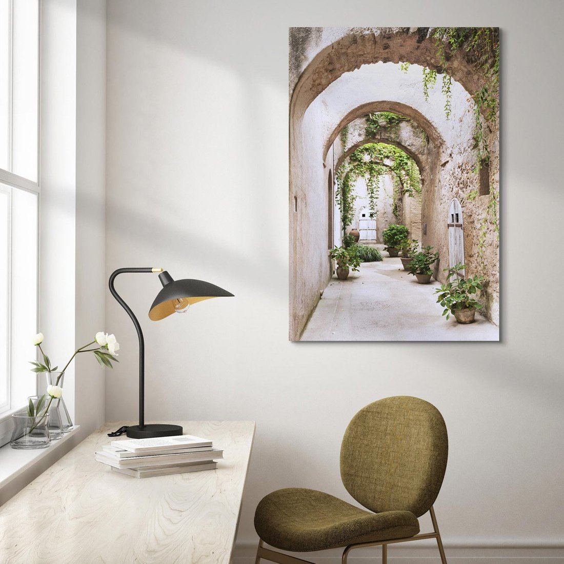 Obraz na płótnie 80x120 - Urokliwa Zaułek - klimatyczna, uliczka