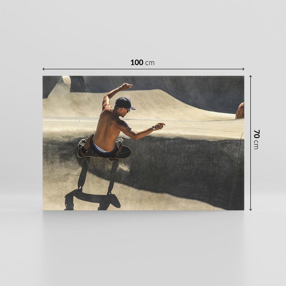 Obraz na płótnie 100x70 - Skateboardowe Wyzwanie na Desce - deskorolka, skateboard