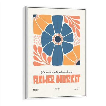 Obraz w ramie 50x70 - Rozbijające Widoki - kwiaty, nowoczesny plakat - rama biała