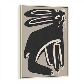 Obraz w ramie 80x120 - Konturujące Struktury - skandynawska sztuka, królik - rama drewno