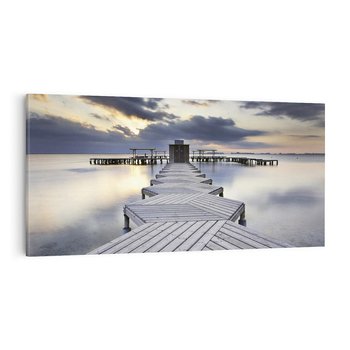 Obraz na płótnie 120x60 - Spokój nad Jeziorem - pomost, jezioro