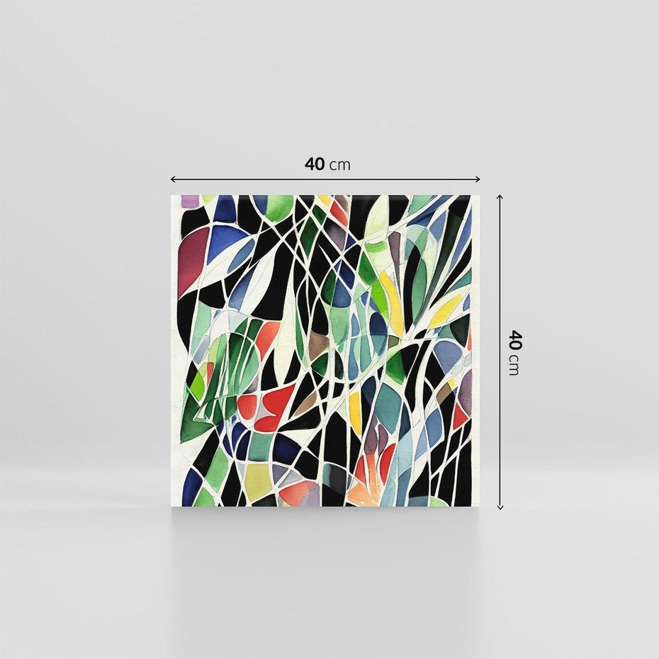 Obraz na płótnie 40x40 - Taniec Plam i Kształtów - abstrakcyjny akwarelowy obraz, plamy