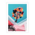 Plakat bez ramy 30x40 - Kolorowe Balony Pod Niebem - kolorowe balony na tle niebieskiego nieba