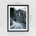 Plakat w ramie 40x50 - Zimowa Przygoda - zima w górach, droga - rama czarna