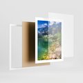 Plakat w ramie 40x50 - Mistyczne Połączenie - jezioro, góry - rama biała