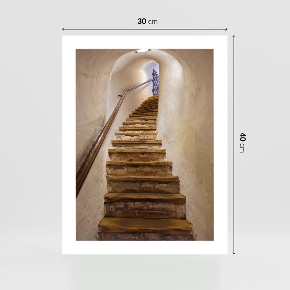 Plakat bez ramy 30x40 - Schody Wymiarów - schody, tunel