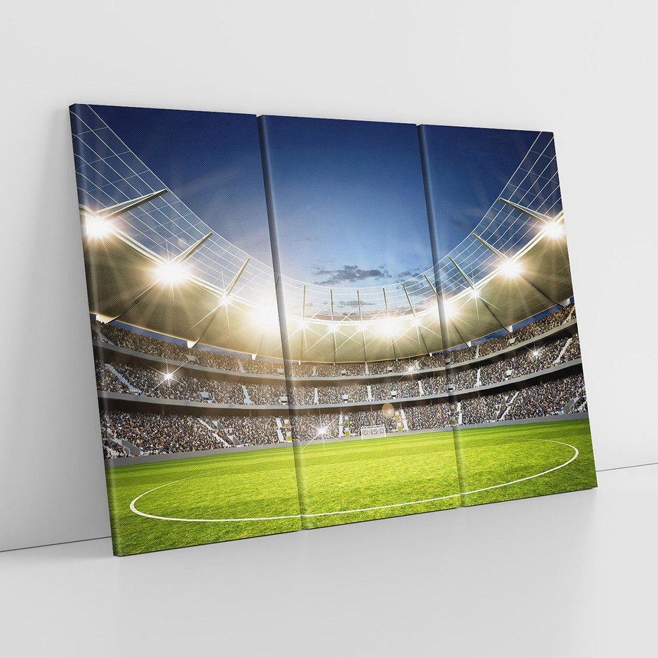 Obraz na płótnie 120x80 - pasja piłki nożnej - stadion, piłka