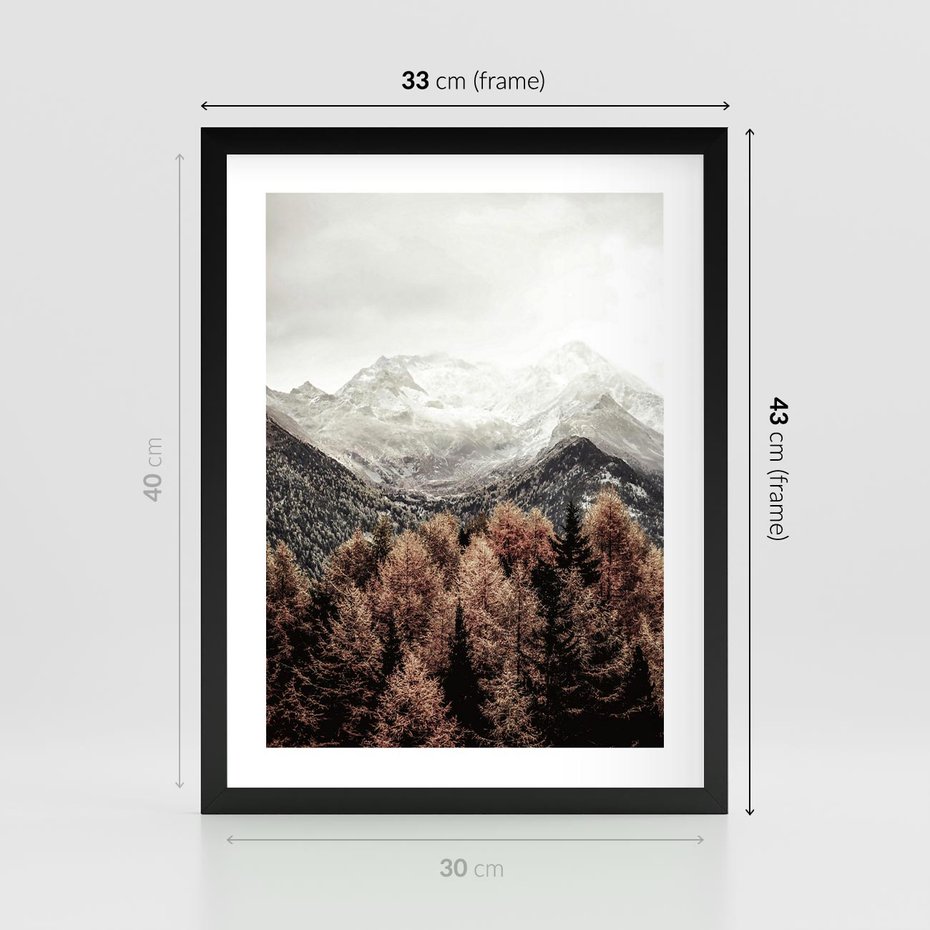 Plakat w ramie 30x40 - Jesienna Przyroda - góry, jesień - rama czarna