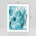 Plakat bez ramy 40x50 - Wzburzony Ocean: Widok Z Góry - wzburzony ocean, błękitna woda