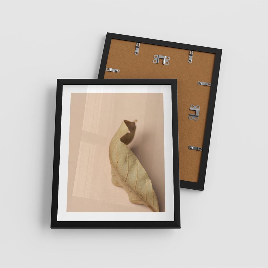 Plakat w ramie 40x50 - Boho suszone liście - suszony, liść - rama czarna