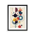 Plakat w ramie 30x40 - Rozbijające Barwne Granice - abstrakcyjna geometryczna kompozycja, koła linie - rama czarna