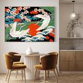Obraz w ramie 120x80 - Wibracje emocji - sztuka japońska, wyraziste kolory - rama drewno
