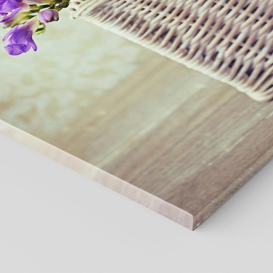 Obraz na płótnie 70x100 - Kwiatowy koszyk - kwiaty, koszyk