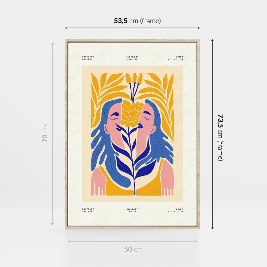 Obraz w ramie 50x70 - Roztopione Granice - nowoczesna sztuka, abstrakcja - rama drewno