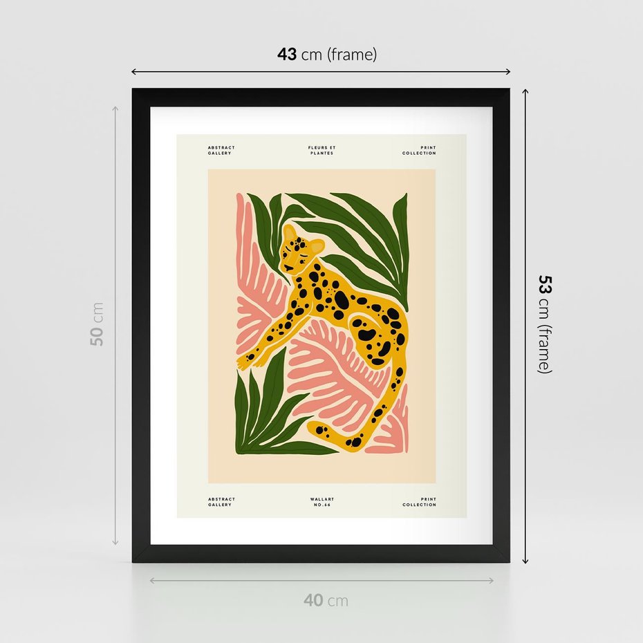 Plakat w ramie 40x50 - Rozkwitające Odbicia - nowoczesny plakat, gepard - rama czarna