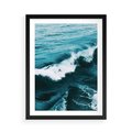 Plakat w ramie 50x70 - Wibracje Oceanu - turkusowy ocean, fale - rama czarna