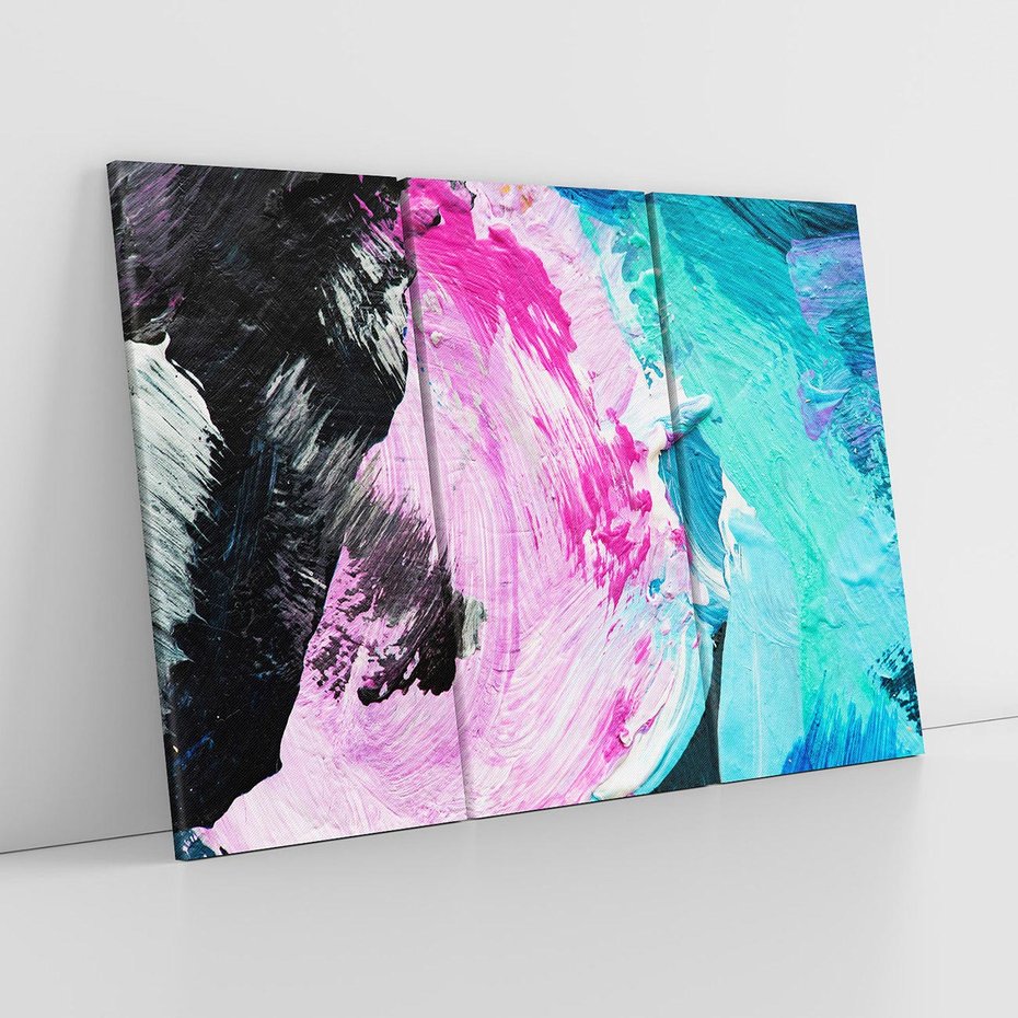 Obraz na płótnie 120x80 - Kolorowy rój wyobraźni - rozlane kolorowe farby olejne, abstrakcja