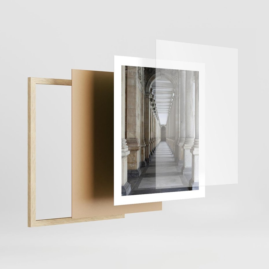 Plakat w ramie 40x50 - Uroki Kolumn - kolumny, architektura - rama drewno