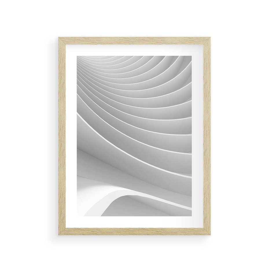 Plakat w ramie 30x40 - Geometryczna Harmonia - geometryczne, kształty - rama drewno