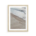 Plakat w ramie 30x40 - Brzeg Morza: Malownicza Plaża i Fale - morze, plaża - rama drewno