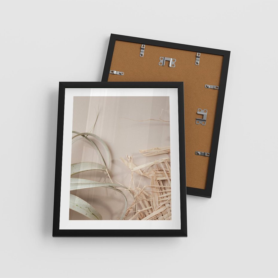 Plakat w ramie 40x50 - Boho urok suchych liści - suche, liście - rama czarna