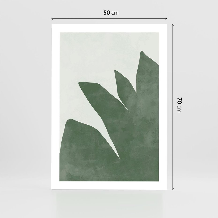 Plakat bez ramy 50x70 - Oaza Harmonii - abstrakcyjny kształt, zielony plakat