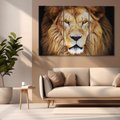 Obraz na płótnie 120x80 - Król zwierząt w majestatycznym stylu - lew, król