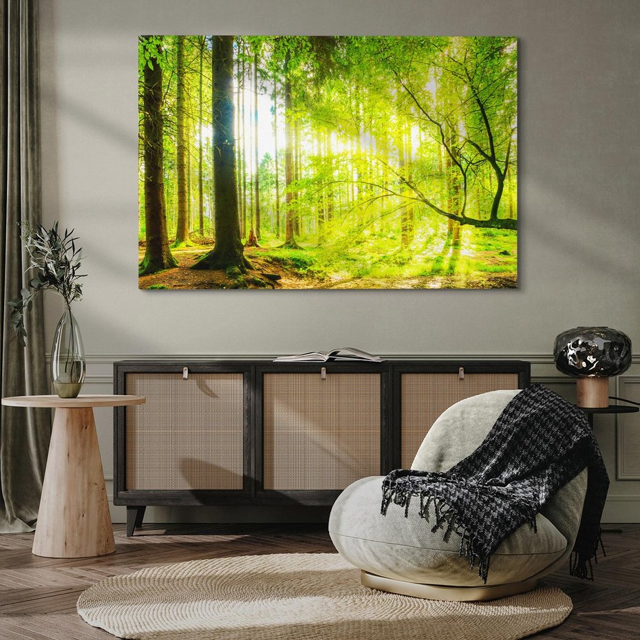 Obraz na płótnie 120x80 - Las w pełnym rozkwicie - las, drzewa