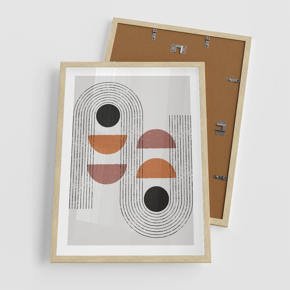 Plakat w ramie 50x70 - Nowoczesna Abstrakcja - geometria, grafika - rama drewno