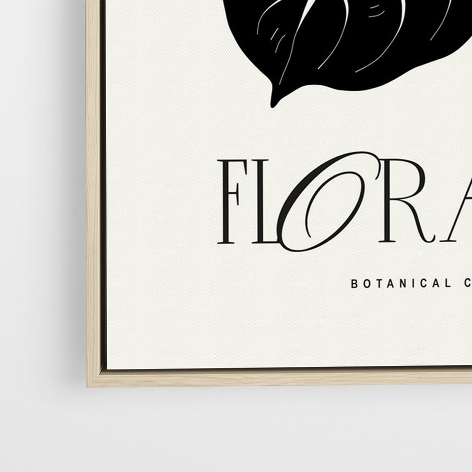 Obraz w ramie 80x120 - Odbicie kwiatowych chwil - kwiaty, typografia - rama drewno