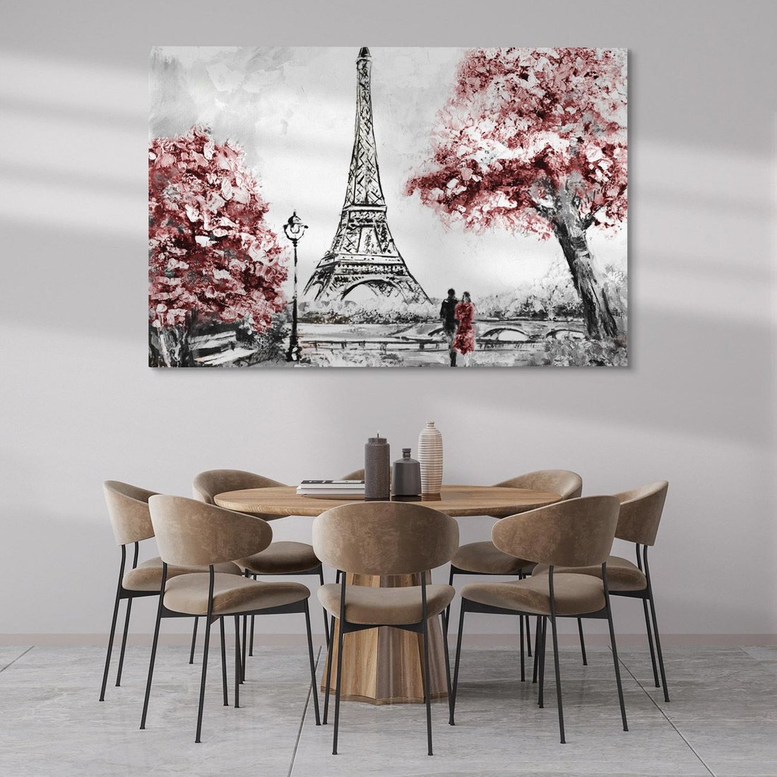 Obraz na płótnie 100x70 - Romantyczny Paryż - Paryż, Wieża