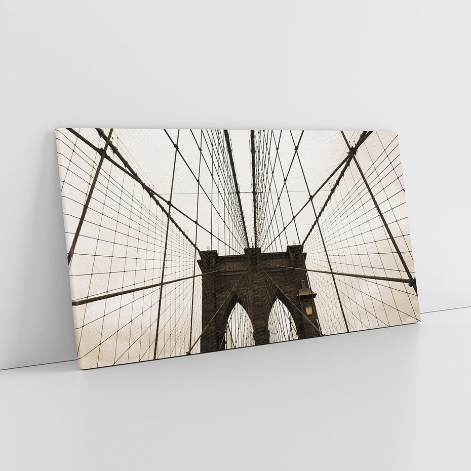 Obraz na płótnie 120x60 - Most z linami pod niebem - USA - most, liny
