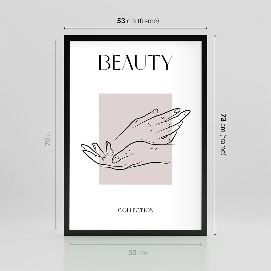 Plakat w ramie 50x70 - Wibracje Nieprzewidywalnych Form - bogo plakat, dłonie - rama czarna