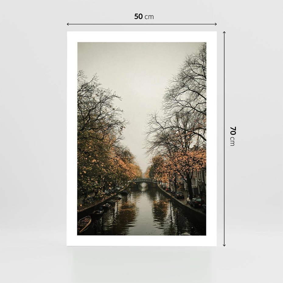 Plakat bez ramy 50x70 - Jesienne Spacerki po Holenderskich Kanałach - kanały, Holandia
