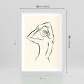 Plakat w ramie 50x70 - Tajemniczy Rytm - kobieta, posąg - rama biała