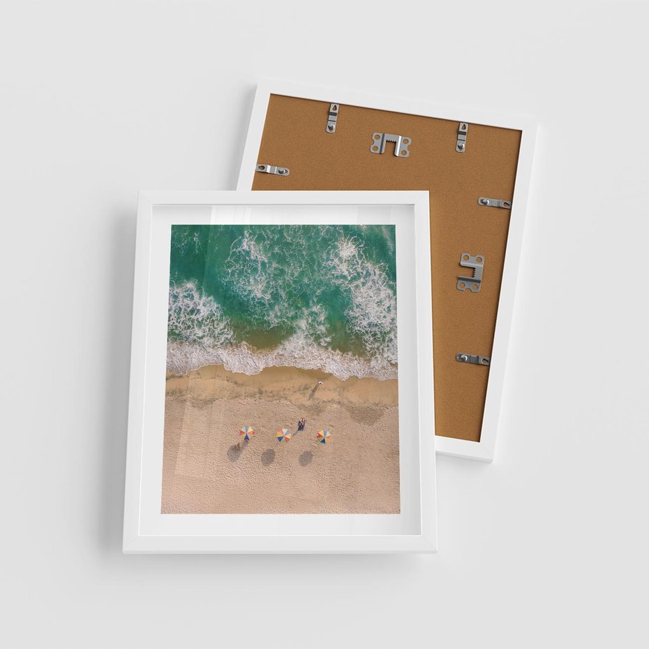 Plakat w ramie 40x50 - Letnie Wakacje na Horyzoncie - plaża, morze - rama biała